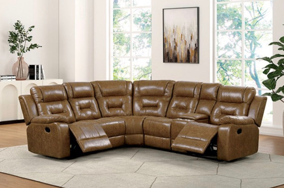 Manual reclining sectional