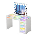 New Release ! VANITII 7 Glass Fronted Drawers with Hollywood Vanity Mirror