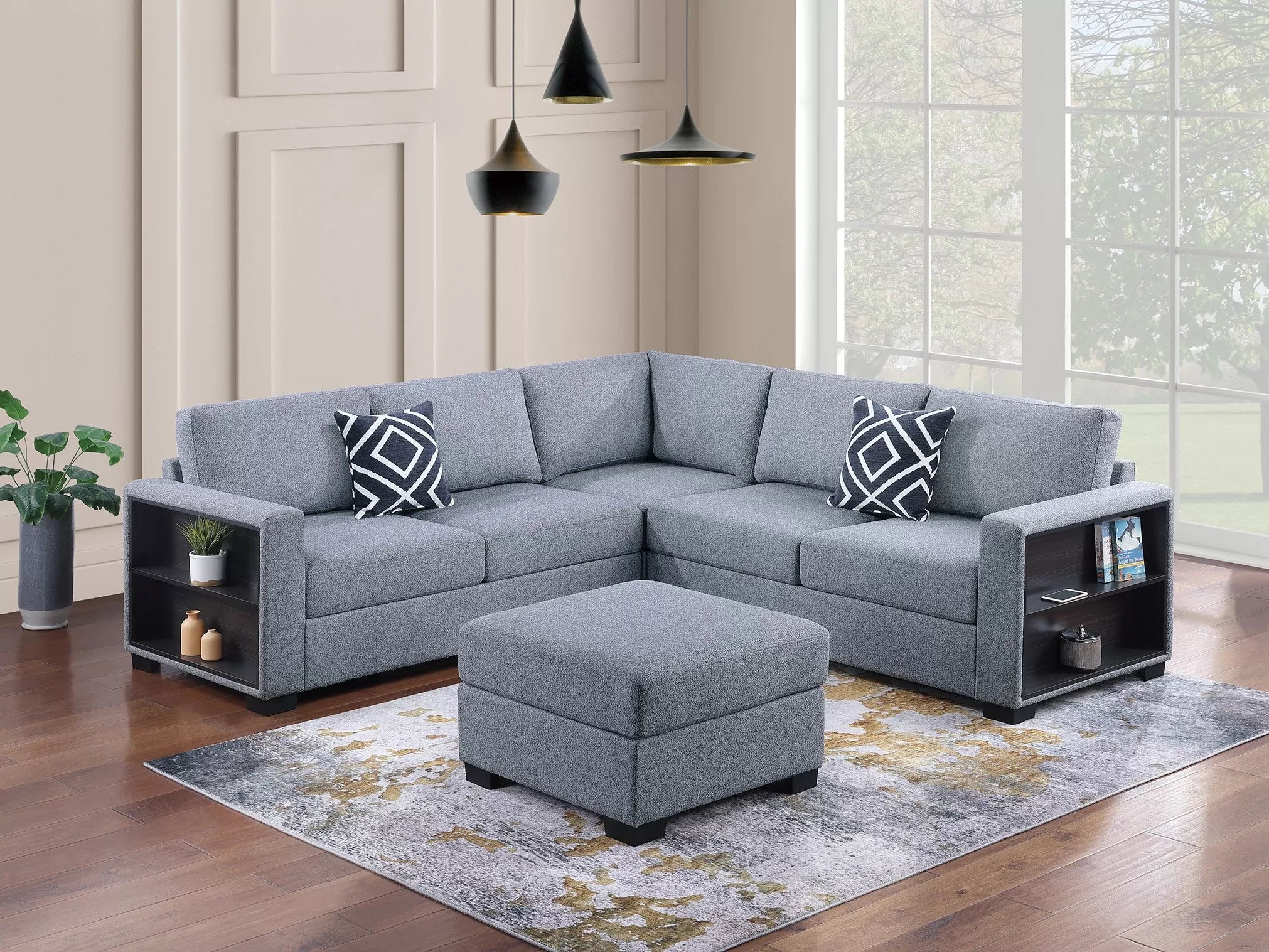 4-Piece Sectional Set W/ Ottoman