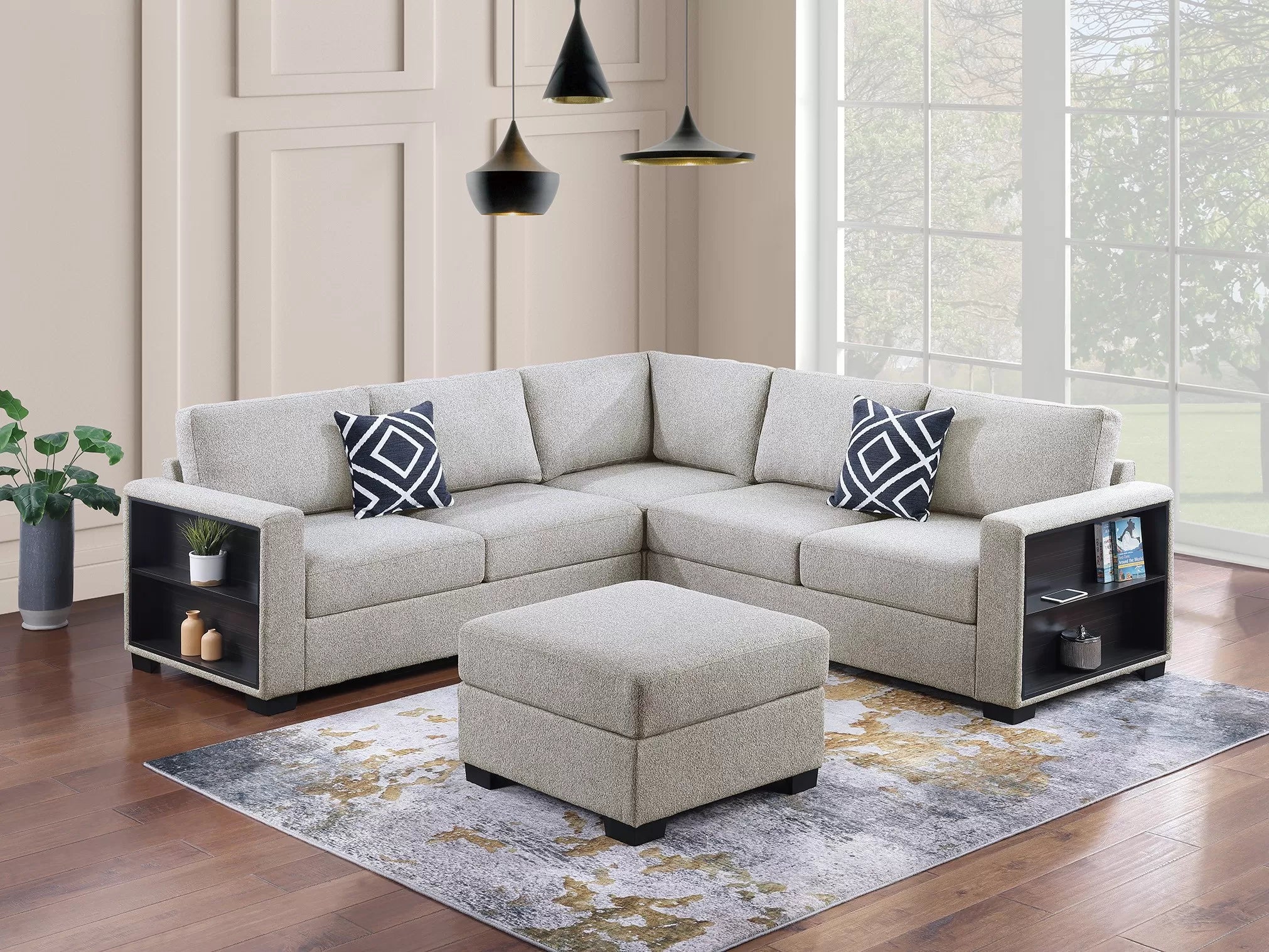 4-Piece Sectional Set W/ Ottoman