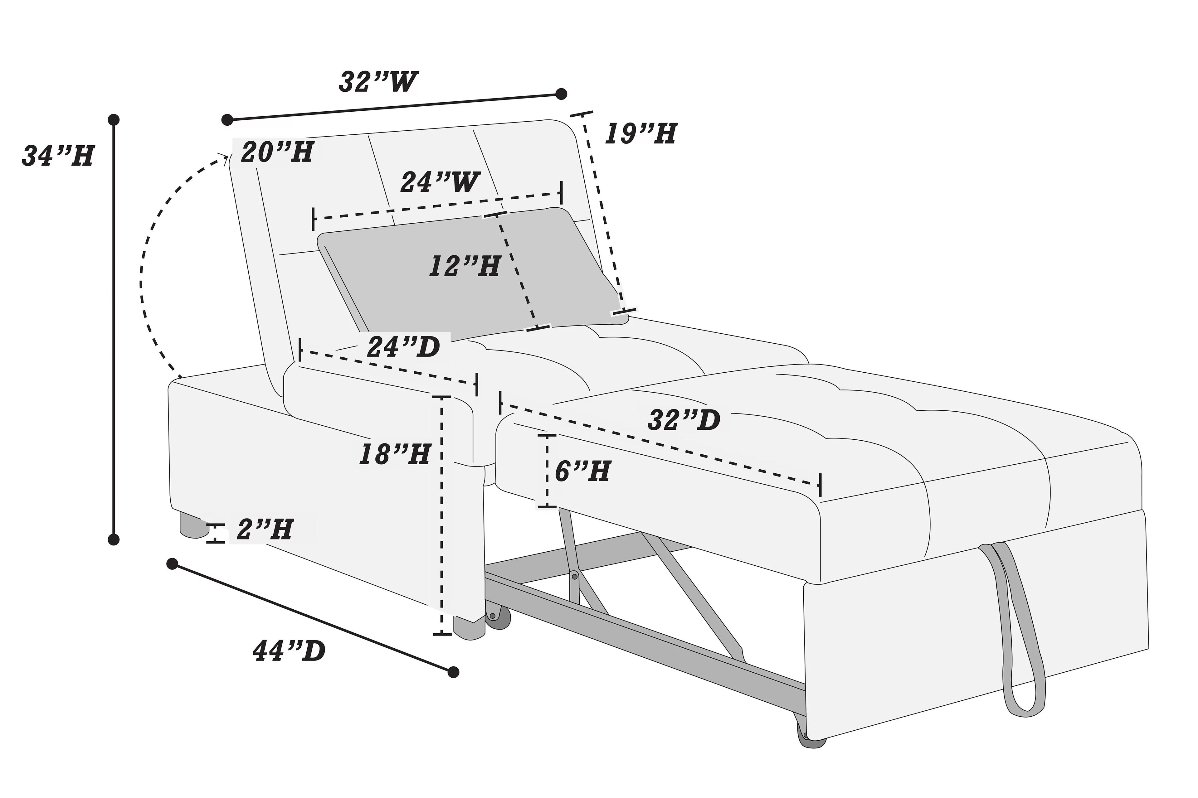Sleeper Sofa Chair W/ Pull-Out Bed