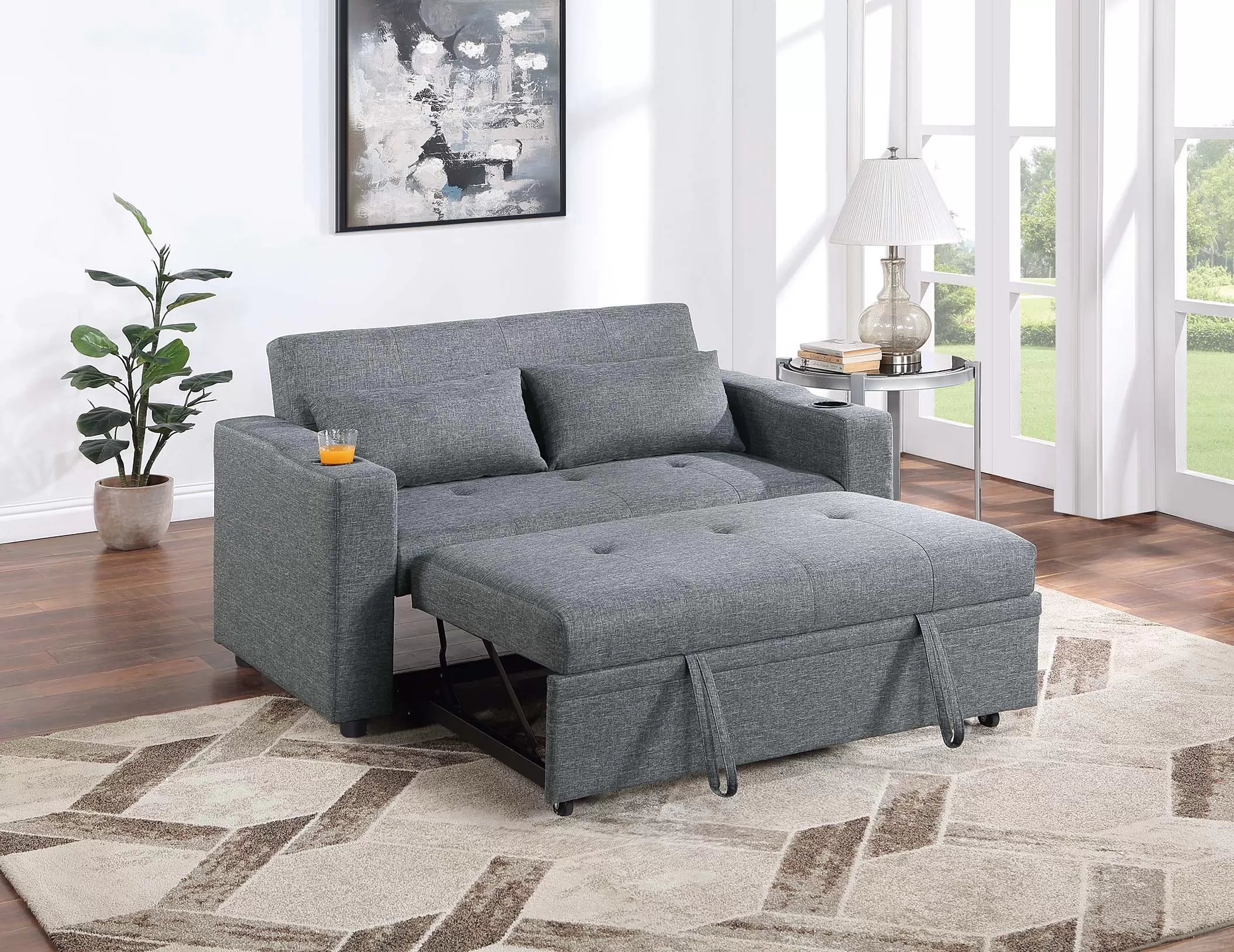 Sleeper Sofa W/ Cup Holders