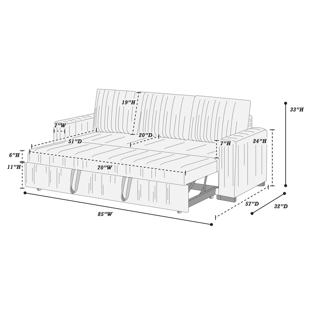 Sleeper Sofa with Pull-Out Bed