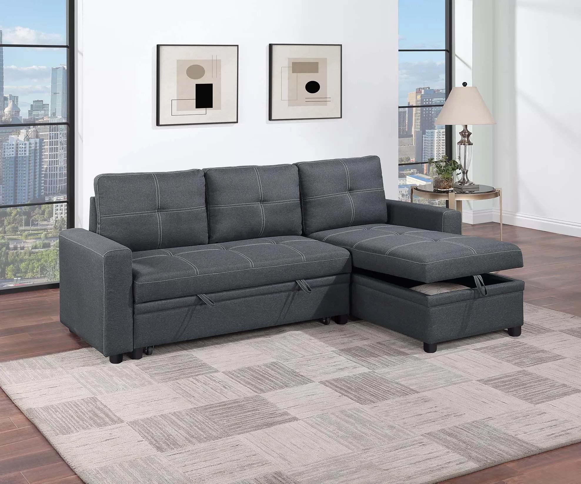 Reversible Convertible Sectional W/Storage