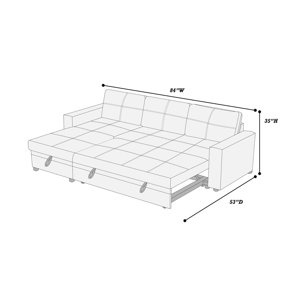 Reversible Convertible Sectional W/Storage