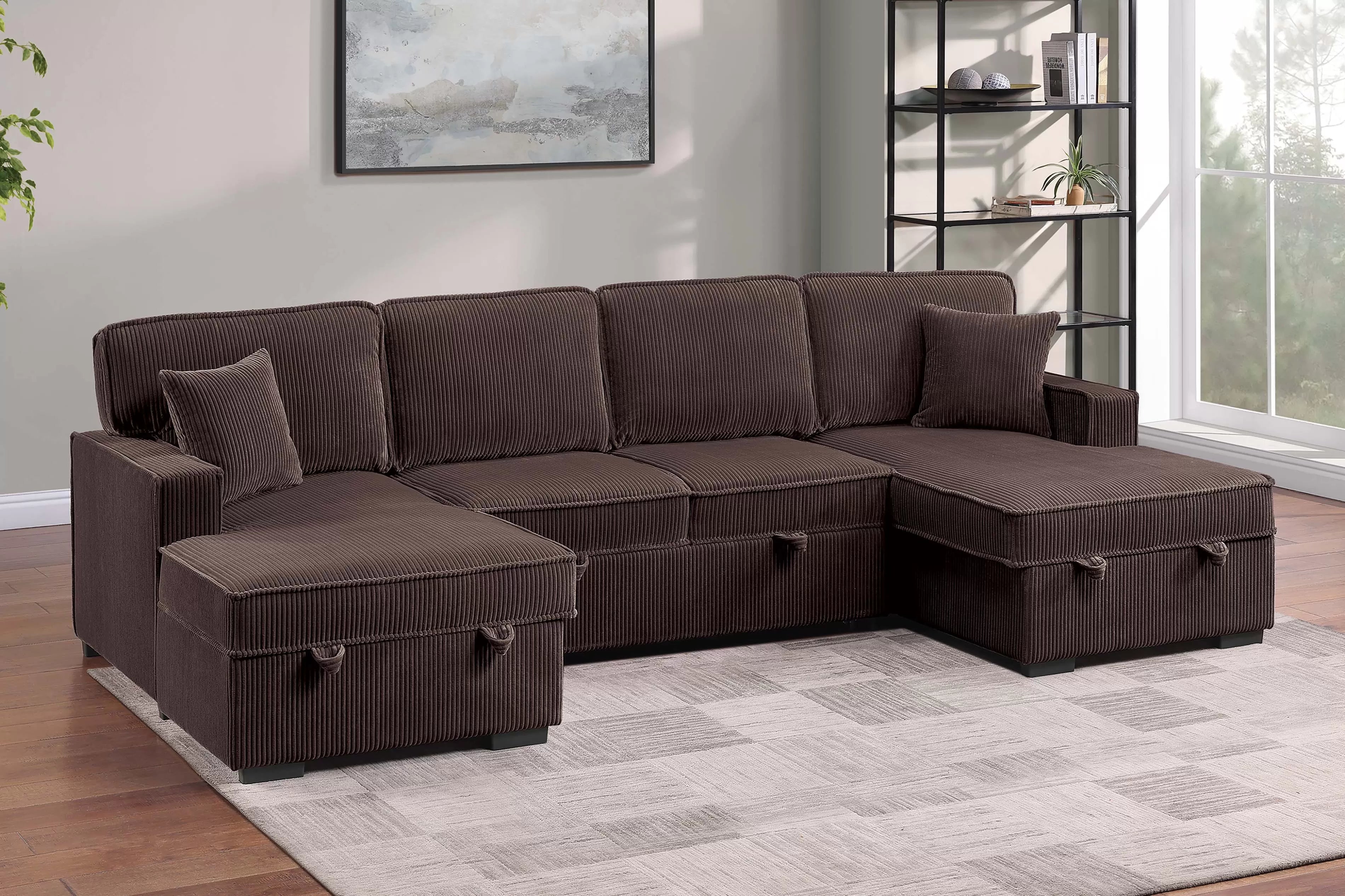Sleeper Sofa & 2 Chaise Storage