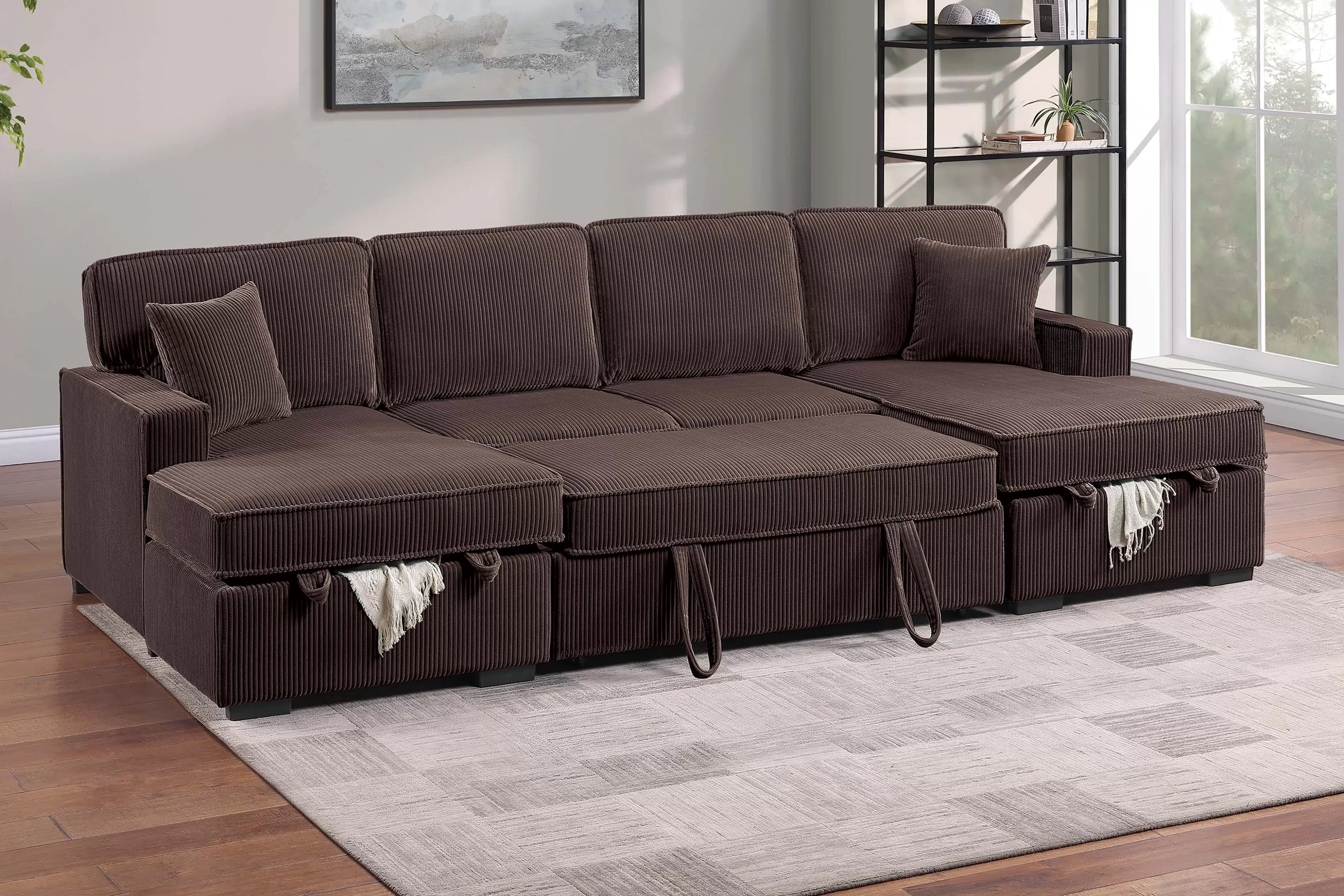 Sleeper Sofa & 2 Chaise Storage