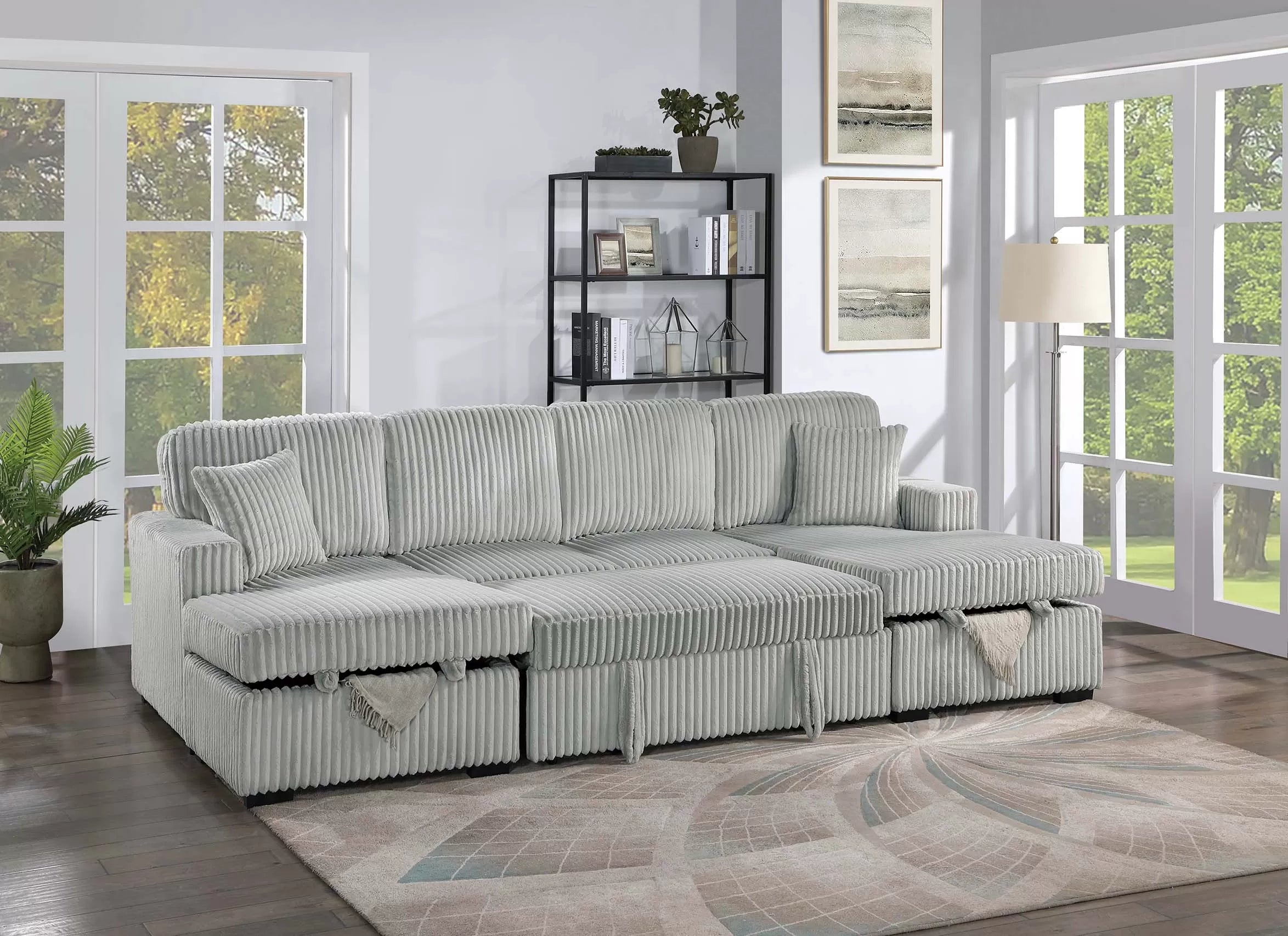 Sleeper Sofa & 2 Chaise Storage