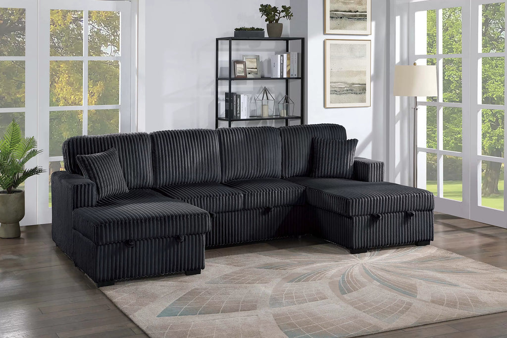 Sleeper Sofa & 2 Chaise Storage