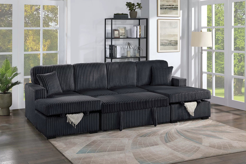 Sleeper Sofa & 2 Chaise Storage