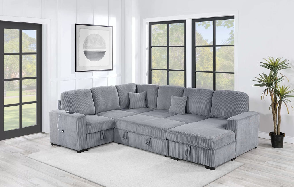 Sleeper Sofa, Chaise Storage, Sofa Storage & USB Port