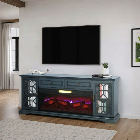 74" TV CONSOLE W/ ELECTRIC FIREPLACE