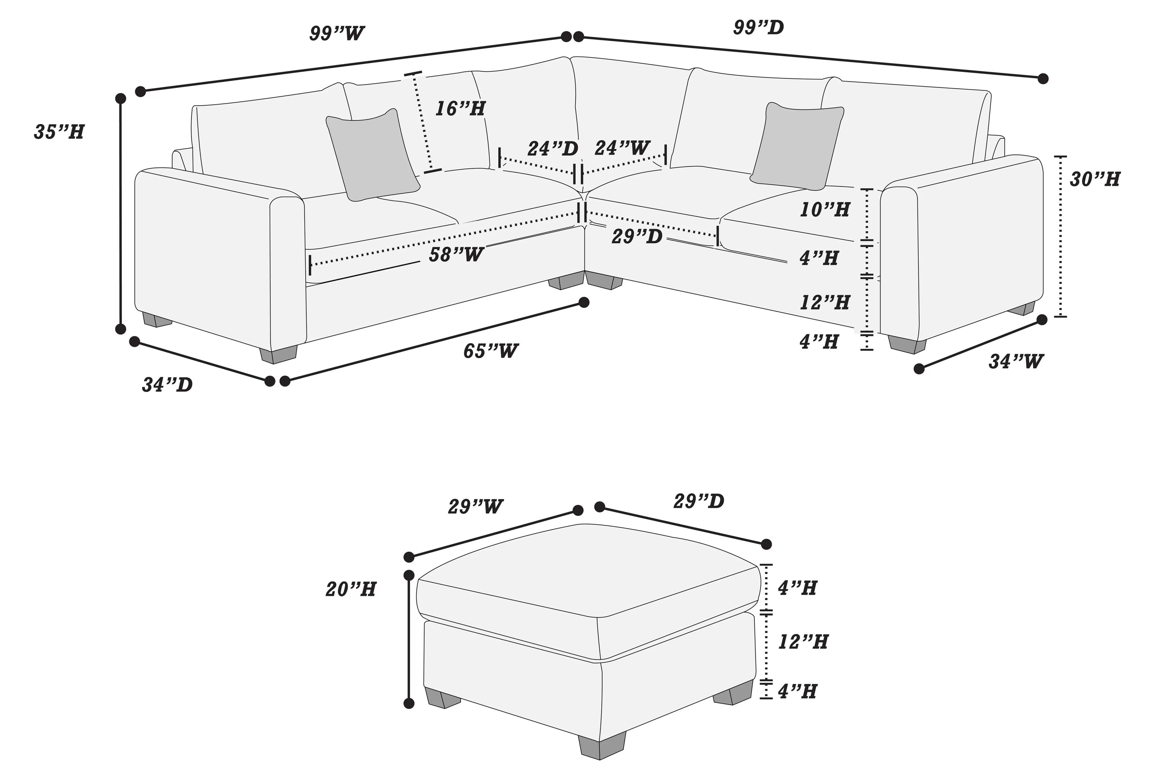 4-Piece Sectional Set