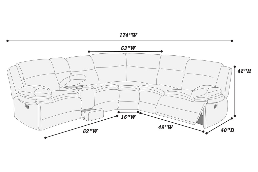 Manual Reclining Sectional ￼
