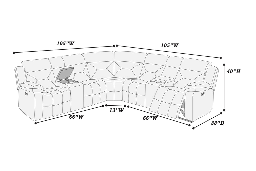 Manual Reclining Sectional ￼￼