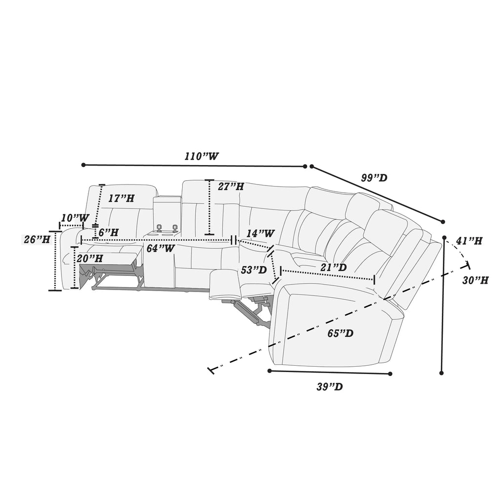 Manual Reclining Sectional ￼